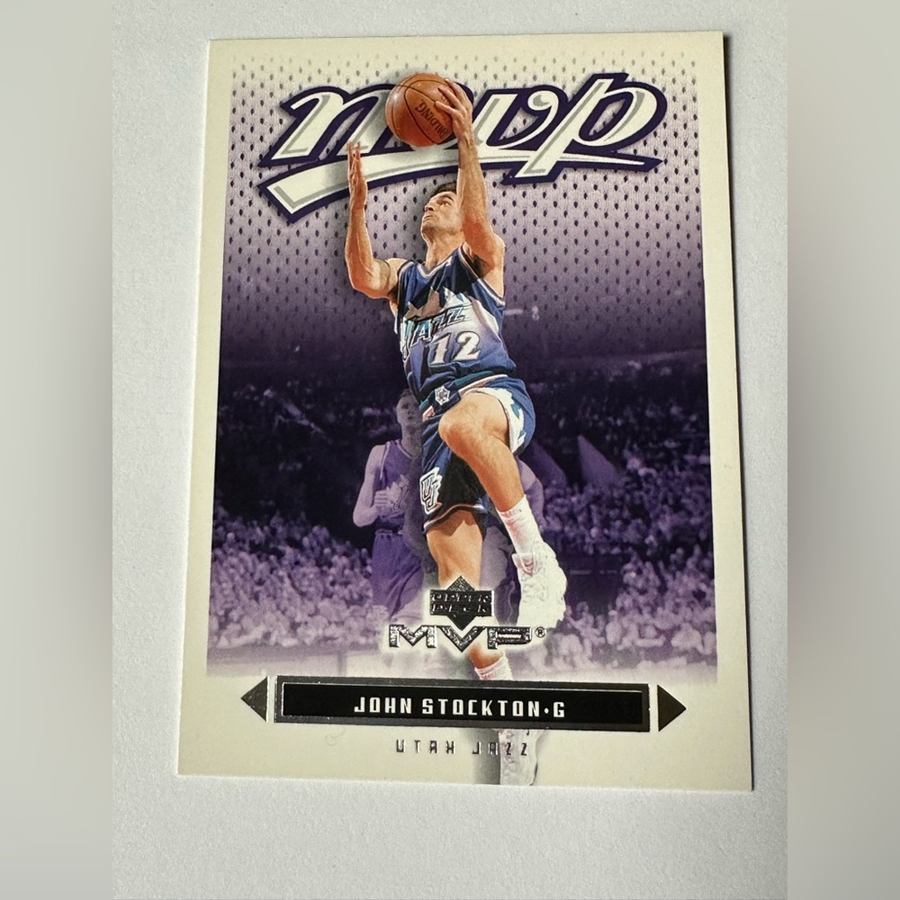 Upper Deck John Stockton MVP Trading Card - Purple